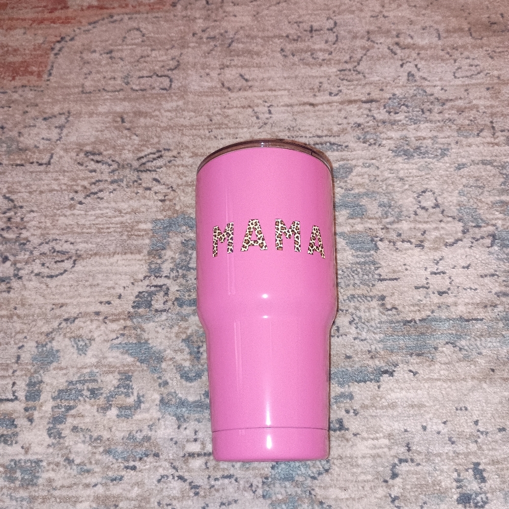 Palmetto Moon MAMA Pink Animal Print travel Mug 32 oz NWOT